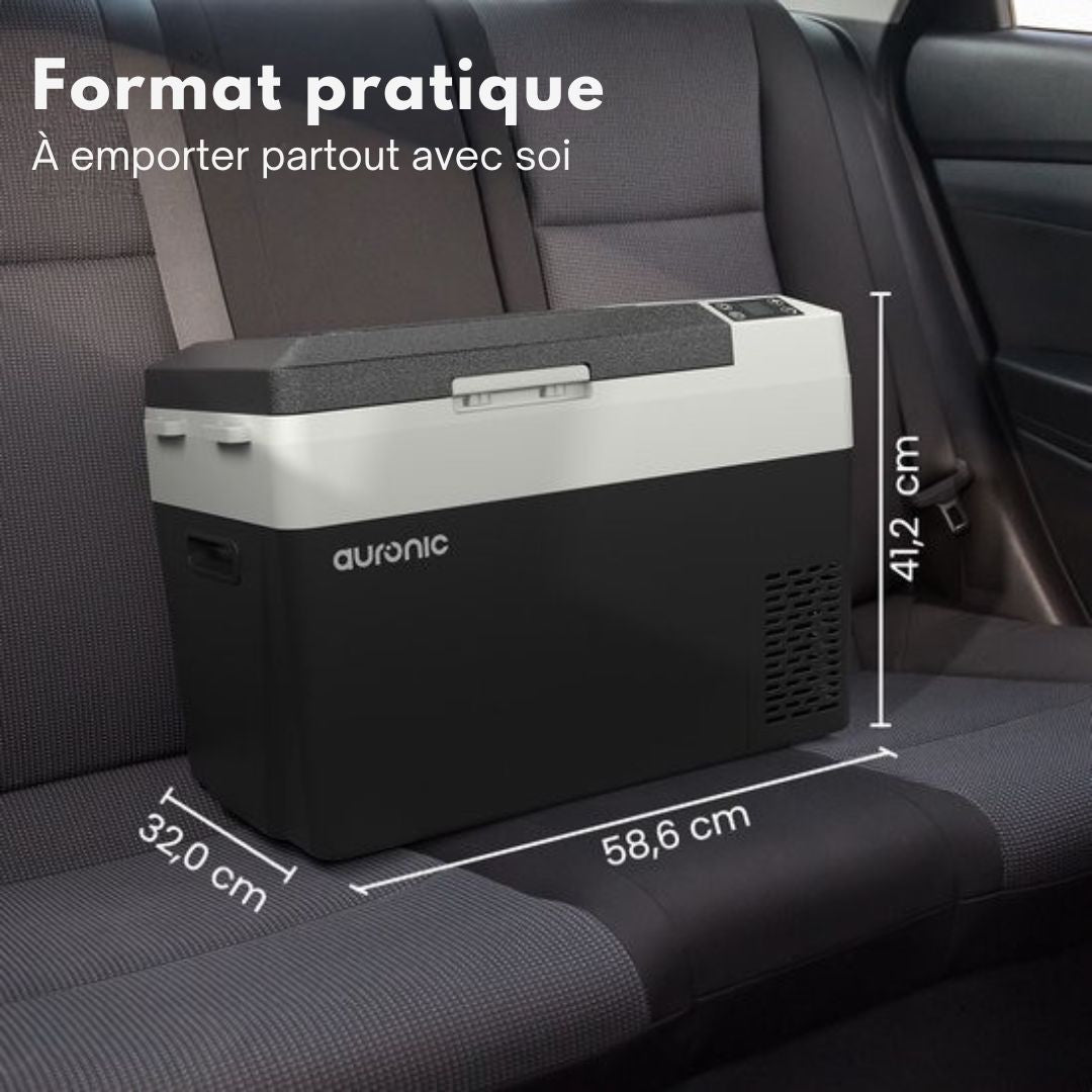Glacière électrique Auronic - Compresseur - 12V 230 Volt - Voiture - 30L - Noir/Gris