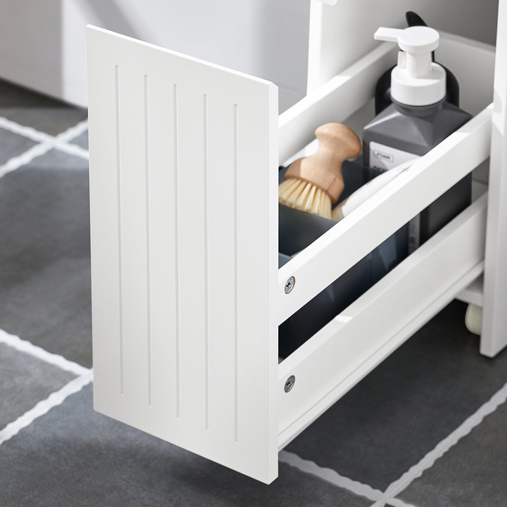 SoBuy Armoire de toilette avec 2 tiroirs - 60 x 20 x 75 cm - Blanc