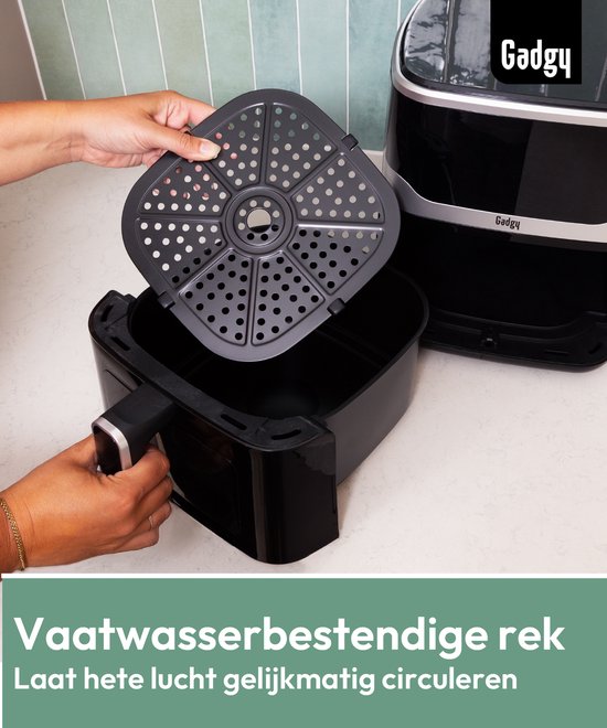 Friteuse à air chaud Gadgy 5 L avec hublot – 1 400 W – Friteuse à air chaud numérique – 7 programmes préprogrammés – Écran tactile – Jusqu’à 200 °C – Friture saine sans huile
