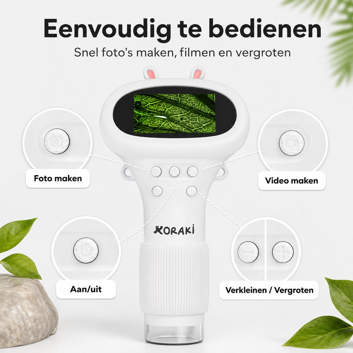Microscope numérique Koraki® pour enfants - Écran LCD - 30x-50x - Appareil photo - Carte Micro-SD