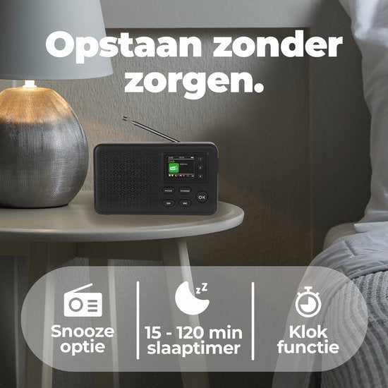 Radio - Denver DAB - Bluetooth - Radio DAB+/FM - 40 stations préréglées - Radio-réveil - DAB57B