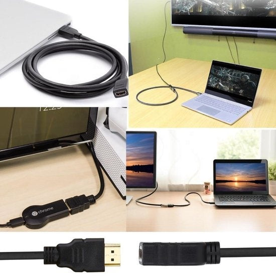 Garpex® Câble d'extension HDMI - Adaptateur HDMI mâle vers HDMI femelle - 4K 30Hz Ultra HD - 30cm