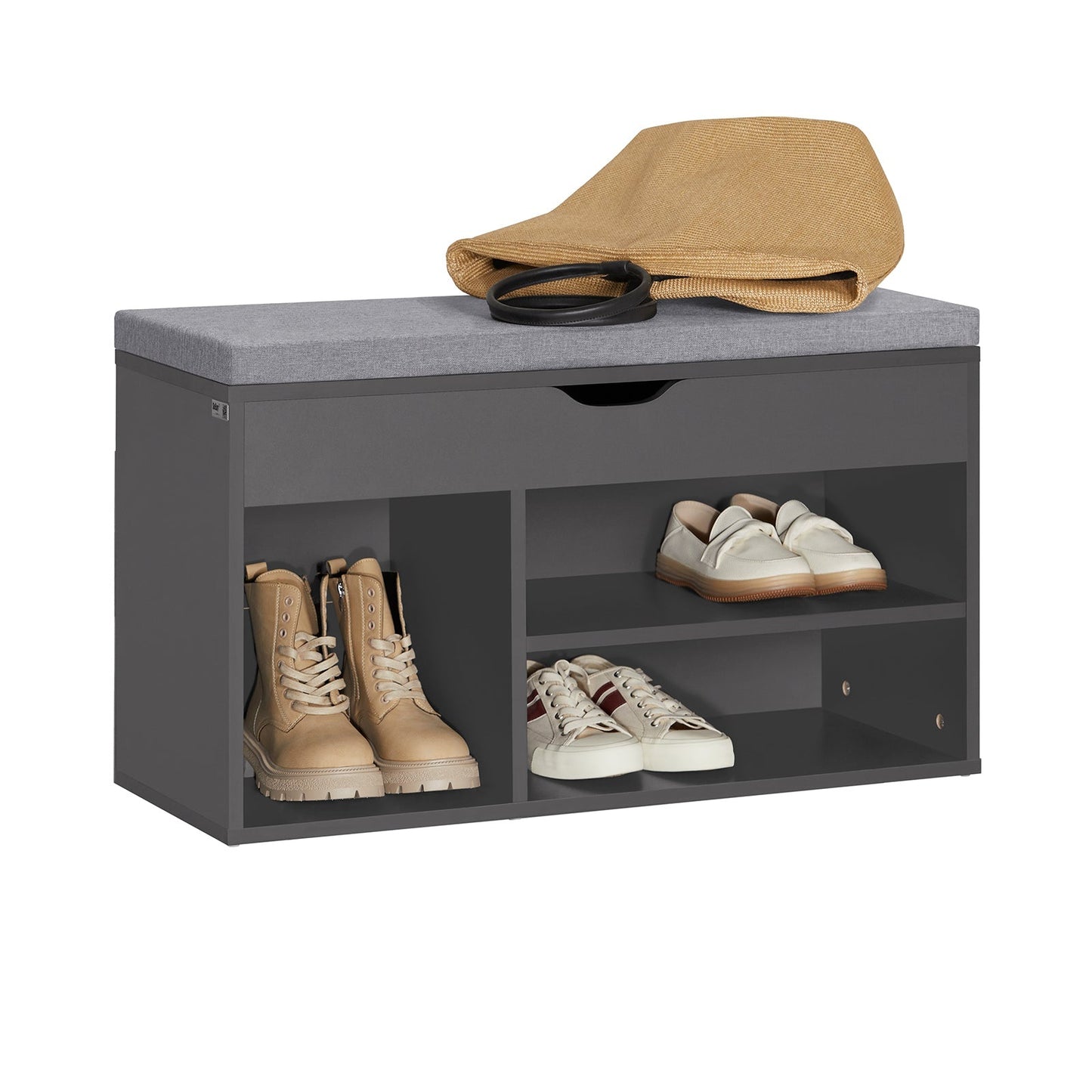 Meuble à chaussures - SoBuy - Avec siège - 80 x 30 x 46 cm - Noir/gris