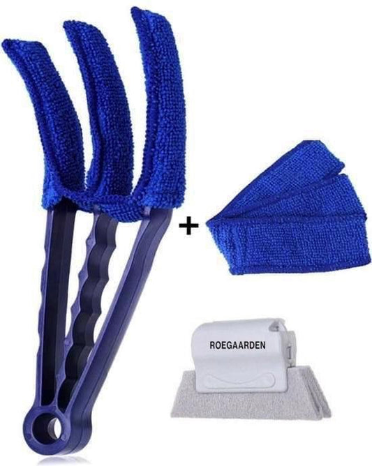 Nettoyeur de stores - Nettoyeur de lamelles - Plumeau - Bleu - y compris nettoyeur de joints
