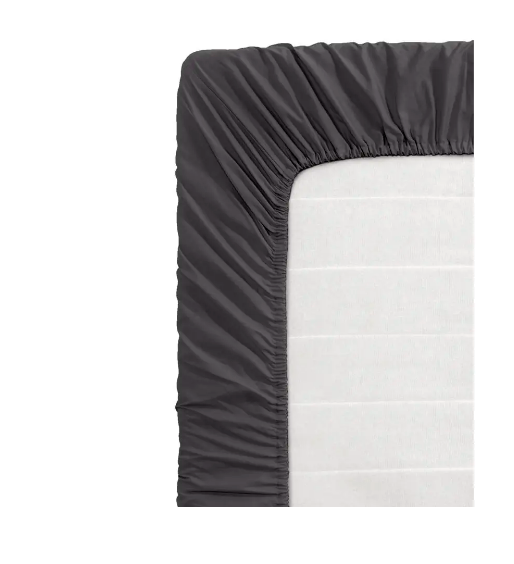 Drap-housse Home&Comfort - Coton - 1 personne - 90 x 200 cm - Anthracite