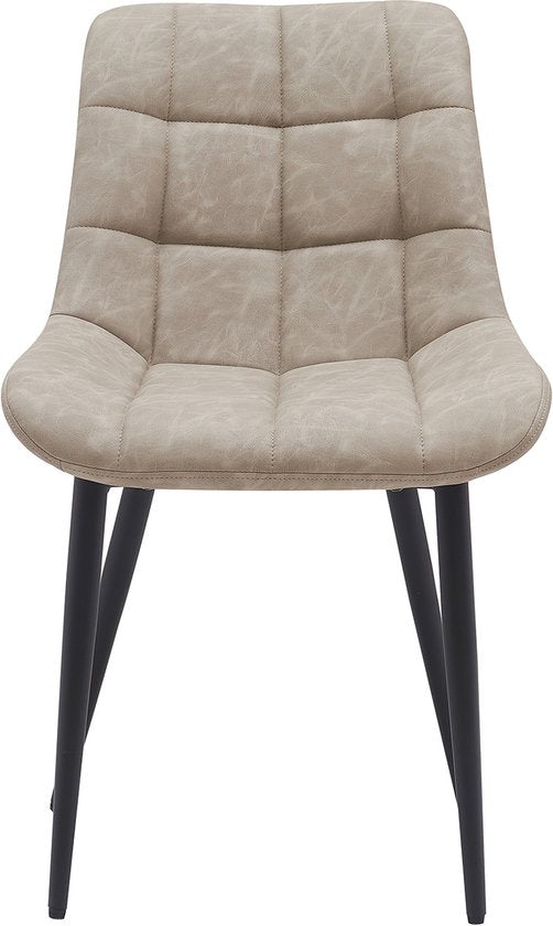 Chaise de salle à manger VVD - beige - noir - châssis en métal - industriel - set of 2