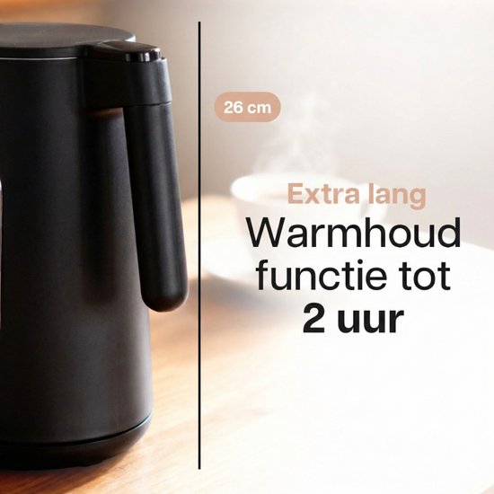 Bouilloire HomeShift® avec réglage de la température - Fonction de maintien au chaud - À double paroi - Électrique - 1,7 litre - 2200 W - Noir