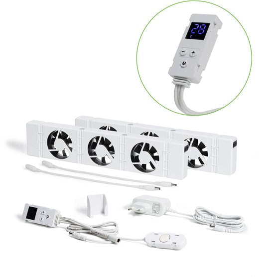 Ventilateur de radiateur SpeedComfort avec capteur de contrôle - Duo Set (2x) - Chauffage plus rapide - Jusqu'à 22% d'économies d'énergie - Convient à la pompe à chaleur - Vitesses multiples - Simple à installer - Silencieux