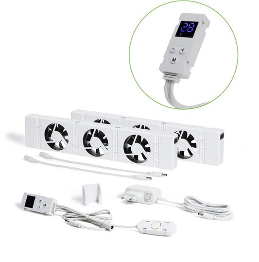 Ventilateur de radiateur SpeedComfort avec capteur de contrôle - Duo Set (2x) - Chauffage plus rapide - Jusqu'à 22% d'économies d'énergie - Convient à la pompe à chaleur - Vitesses multiples - Simple à installer - Silencieux