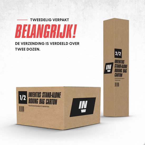 Inventus Boxing Bag Standing - 185 cm - Bâton de boxe debout - Remplissage eau / sable - Boxe et entraînement - Sac de boxe lourd - Adultes - Noir