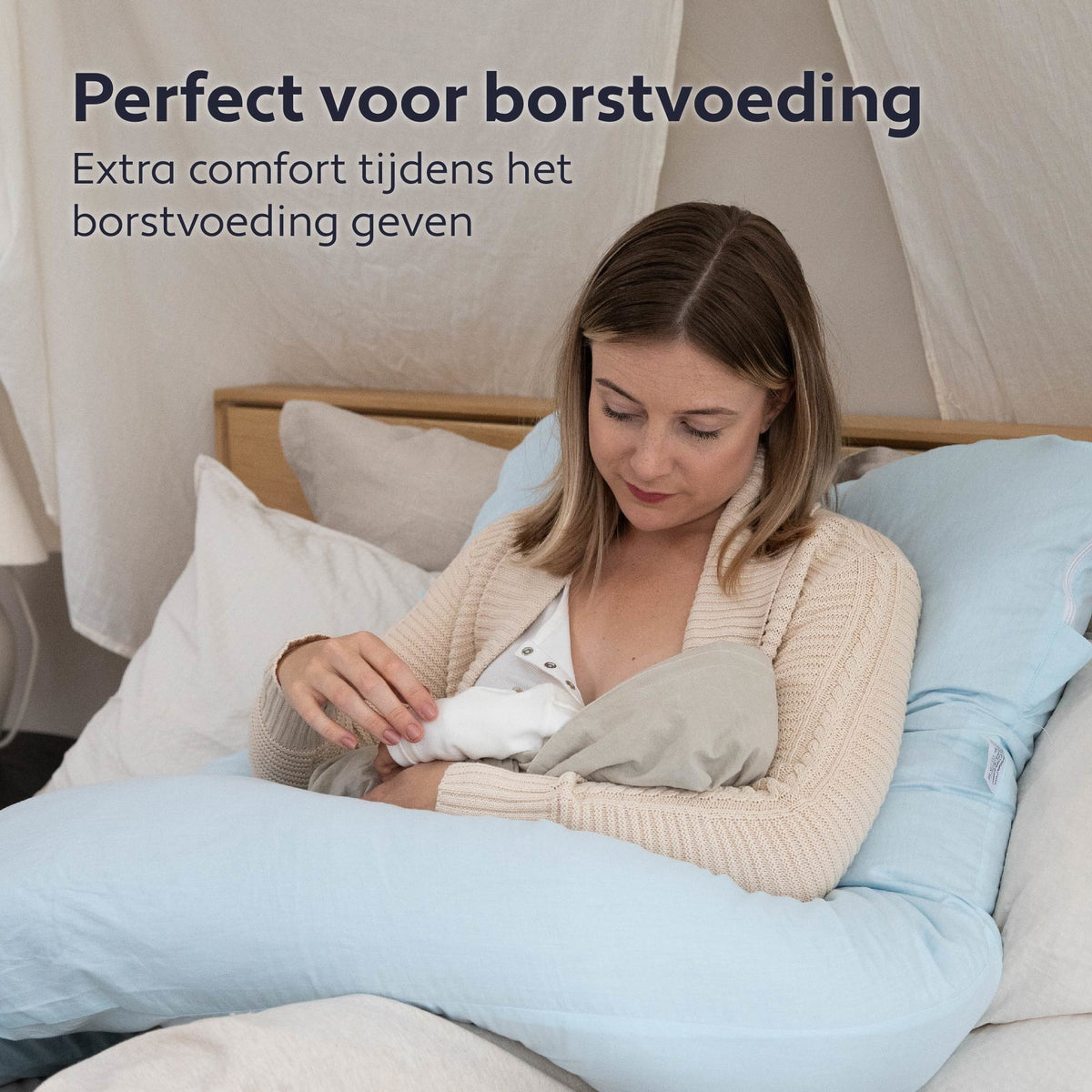 Litollo® Zwangerschapskussen XXL - Voedingskussen - Lichaamskussen - Body pillow - 280cm - Zachte fleece stof - Grijs - Met gratis extra afneembare hoes (t.w.v. €29,95)
