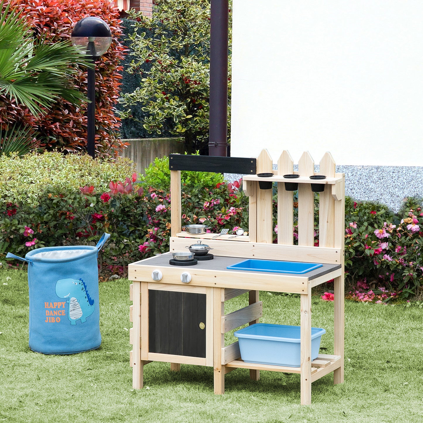 Cuisine pour enfants HOMCOM - Kitchenette complète avec accessoires - 82 x 30 x 85 cm - bois
