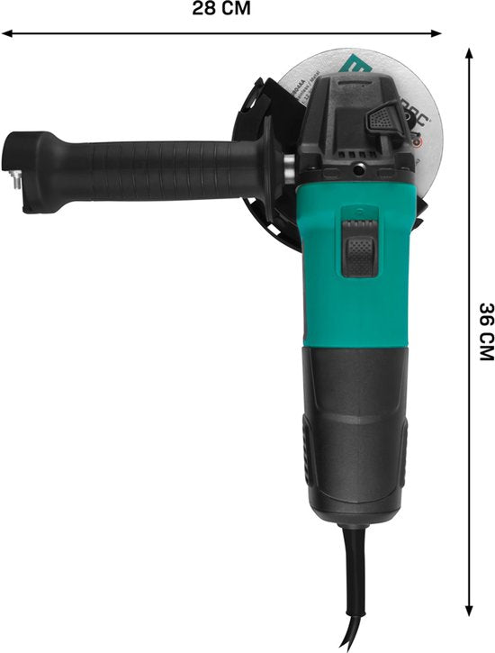 VONROC Meuleuse d'angle 900W - Ø125mm - 11,000 rpm - Avec poignée latérale pour droitier et gaucher - 3 mètres de câble - excl. meule