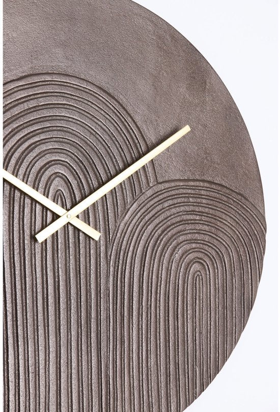 Horloge Light & Living Gwenna - Marron - Ø 58 cm - Horloge murale moderne