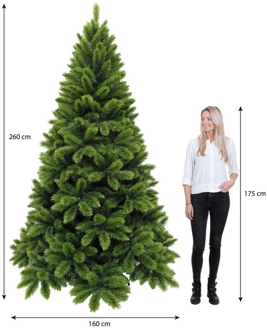 Sapin de Noël Triumph Tree Tsuga - Aspect dense et naturel avec 1 502 branches - Décoration de Noël d'intérieur - Sapin artificiel facile et rapide à installer - Vert H 260 x Ø 160 cm