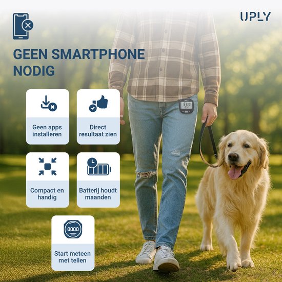 Uply Podomètre avec clip et sangle de transport - Capteur 3D - Podomètre de poche - Pile incluse - Noir