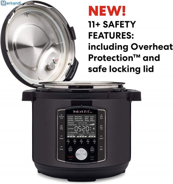 Multicuiseur Instant Pot Pro Crisp 7,6 L + friteuse à air chaud - Autocuiseur 11-en-1 - Mijoteuse - Cuisson sous vide - Friteuse à air chaud - Deux couvercles amovibles - Jusqu'à 8 portions