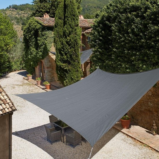 Auvent carré en polyéthylène Tectake - 540 x 540 cm - Gris