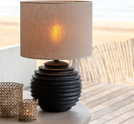Light & Living Abat-jour Breska - 35 x 30 x 35 (L x H x P) - Tissu - Couleur sable
