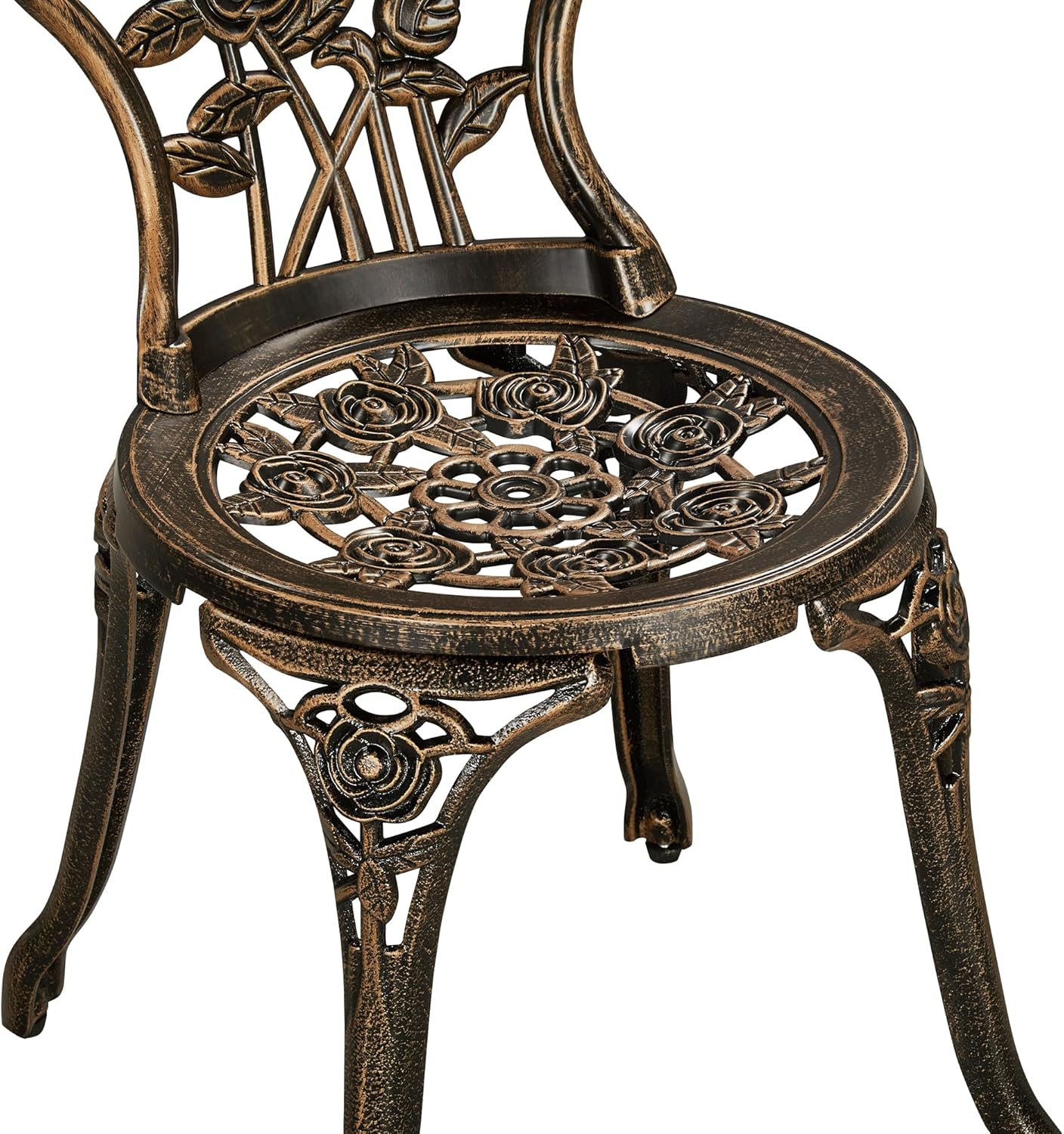 Ensemble de bistrot Yaheetech 3 pièces - Mobilier de balcon - Aluminium moulé - Bronze