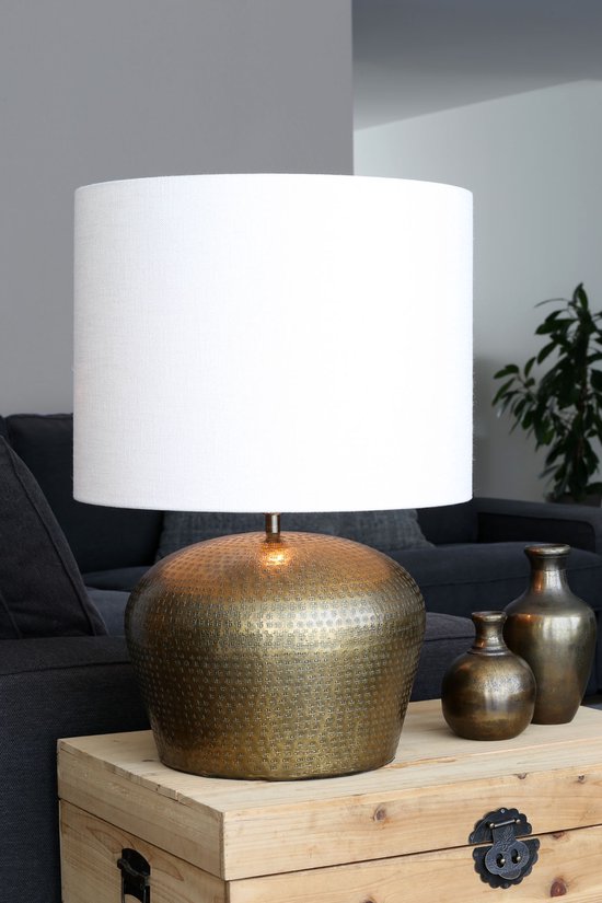 Light & Living Abat-jour cylindrique Livigno - Blanc - Ø 50 x 38 cm - Moderne