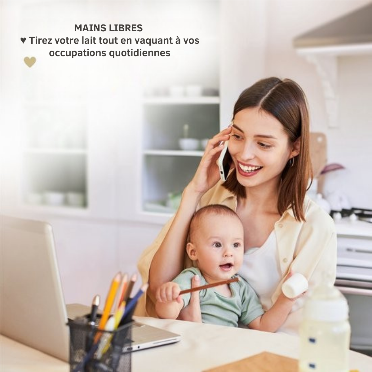 Tire-lait mains libres - Vulpes Goods® BabyCare - Tire-lait électrique sans fil - Portable - Double tire-lait électrique mains libres - Version PRO