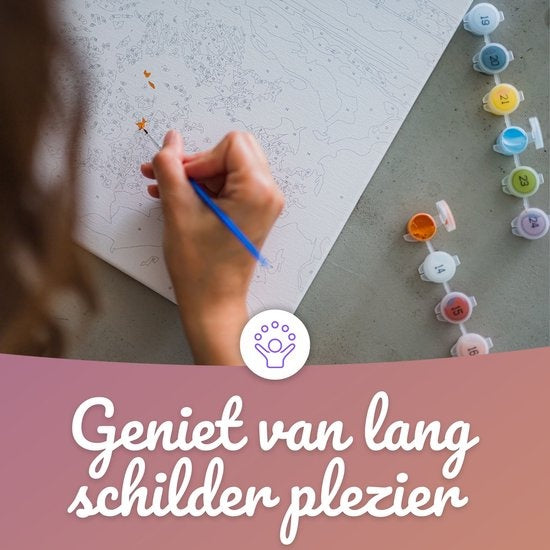 Kit de peinture à l'huile par numéro Rubye® - Peinture sur toile murale - Inclus Peinture et Pinceaux - Toile de Peinture - Coloriage par Numéros - 40x50cm