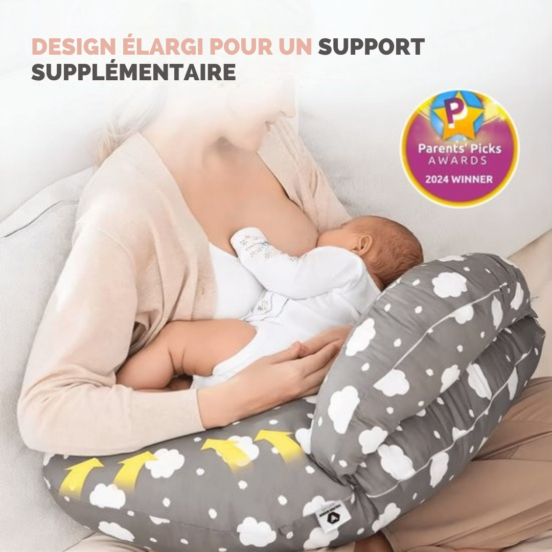 Coussin d'allaitement Vulpes Goods® BabyCare - Coussin de maternité avec housse amovible - 3en1 - Design unique