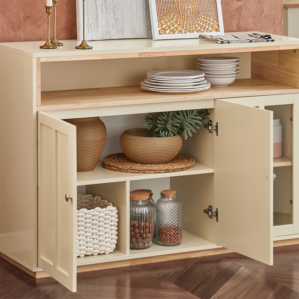 SoBuy Crédence - FSB81-MI- Meuble de cuisine - Max. 70 kg - 120 x 40 x 90 cm - Beige
