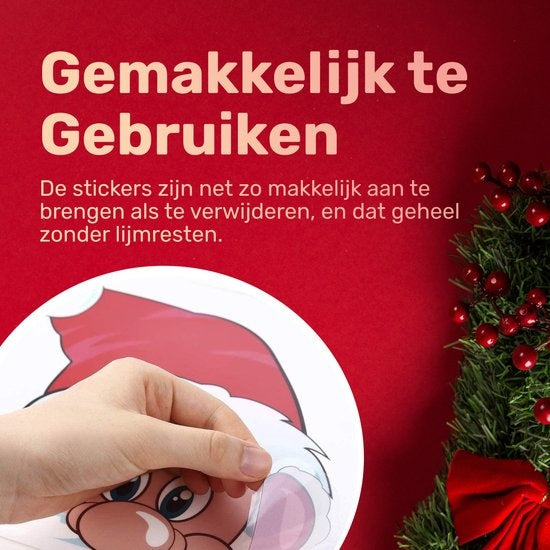 Giftmas - Décorations de fenêtre de Noël - Stickers de Noël - Stickers de fenêtre pour enfants - Décorations de Noël pour l'intérieur - Décorations de Noël - Père Noël - Renne - 50 pièces