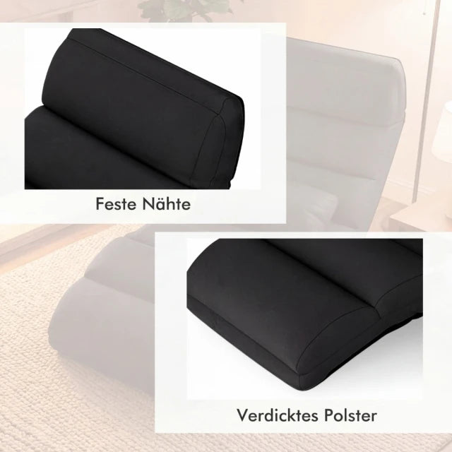Coast Floor Armchair Black - Fauteuil relax pliant avec fonction sommeil - 175 x 55 x 20 cm