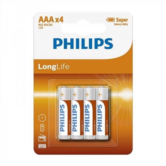 Philips LongLife Battery AAA 4-pack