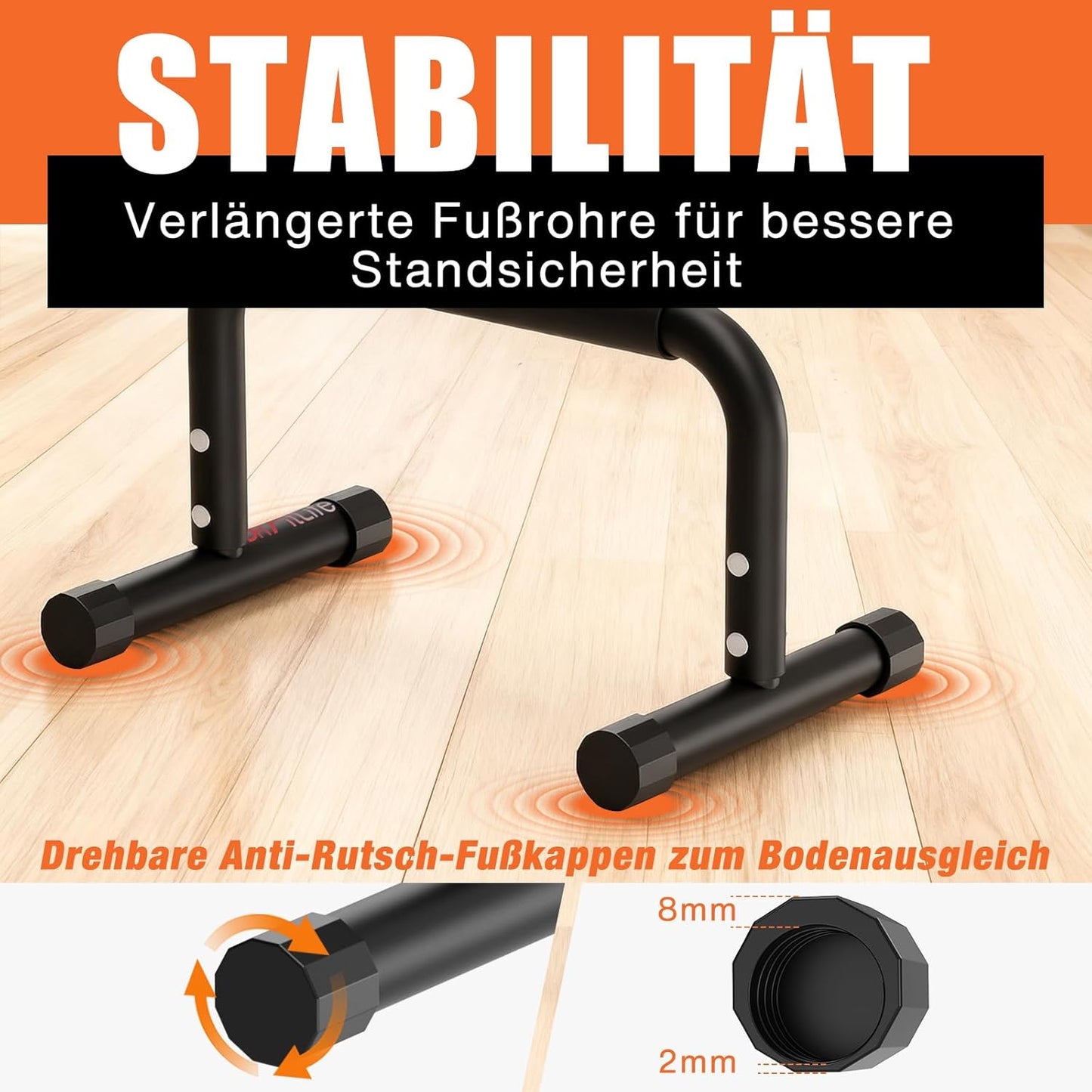 Barres de gymnastique DH Ftlife - Réglables - 2 pièces - Max. 200 kg - 30-35 cm