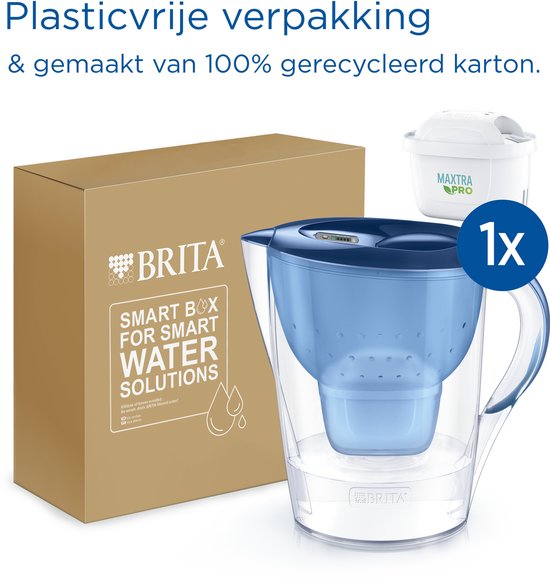 Carafe filtrante BRITA Marella XL - 3,5 L - Bleue - avec 1 cartouche filtrante MAXTRA PRO Pure Performance - Emballage durable
