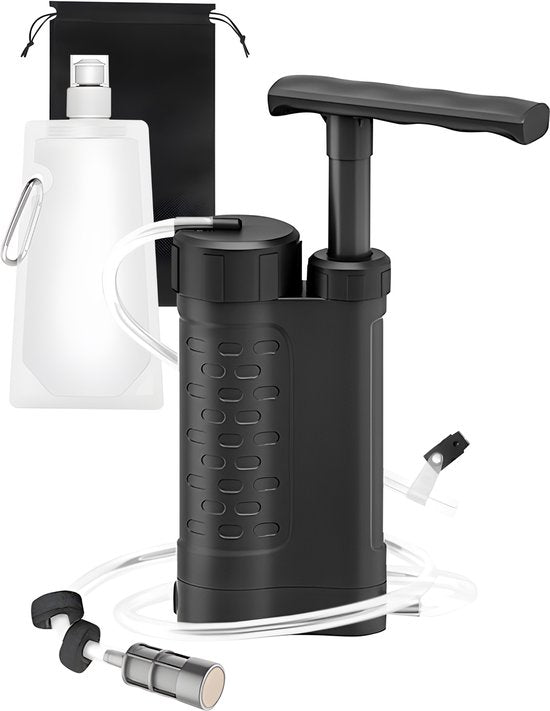 Nuvance Filtre à eau avec pompe - Purificateur d'eau - Filtre 3000L - Sans BPA - Filtre à eau survie - Léger