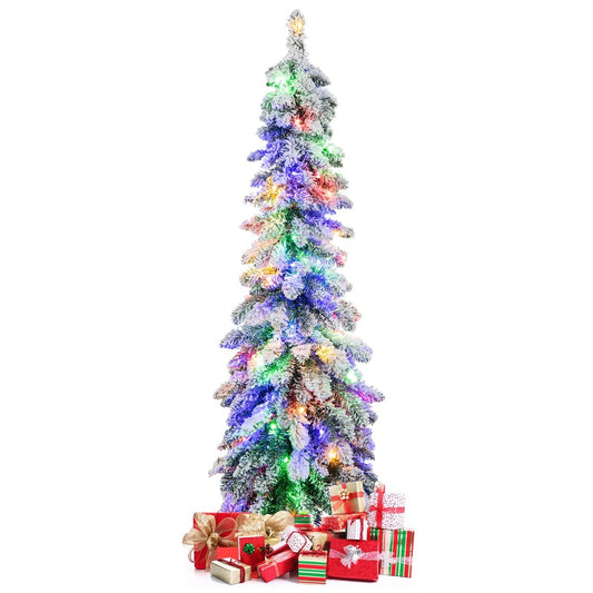 Coast 120 cm arbre de Noël artificiel floqué - vert/blanc avec 225 branches et 100 lumières LED