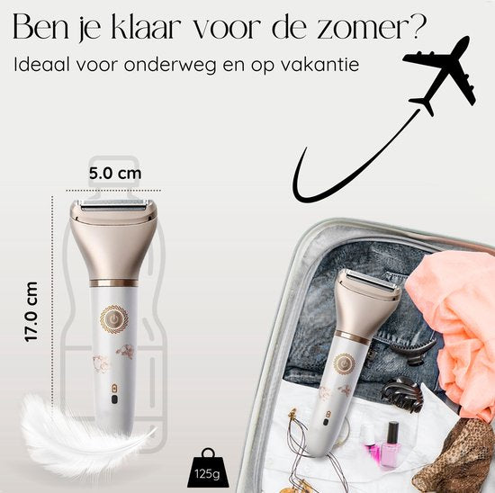 Sansbeauté® Rasoir féminin 2-en-1 - électrique - visage, aisselles et jambes - rechargeable par USB
