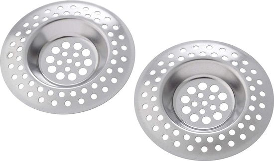 Wenko Filtre à eau 7 cm, acier inoxydable argenté, lot de 2