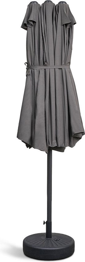 LIFA GARDEN - Parasol Double avec Housse de Protection - Parasol XXL en Anthracite avec Housse - Imperméable - 450 x 270 cm