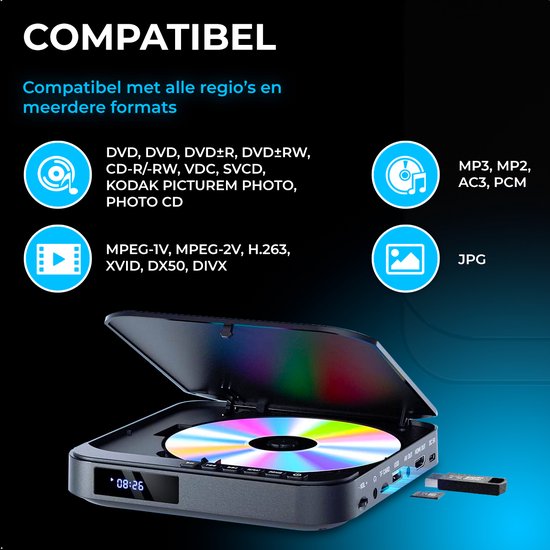 Mini lecteur DVD avec HDMI - 1080P Full HD
