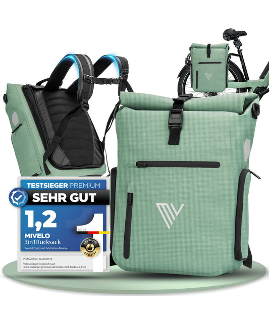 Sac de vélo MIVELO EVO 3-en-1 20 litres - Imperméable - Sac à dos et sac à bandoulière