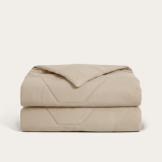 HappyBed Couette sans housse 240 x 220 - Couette d'été lavable - Couette imprimée sans housse - Couette sans housse - Lits jumeaux - Taupe