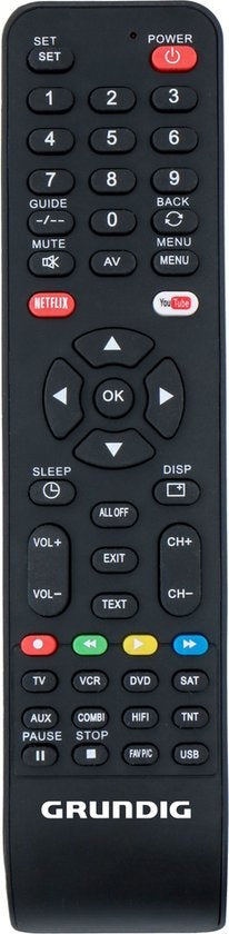 Télécommande universelle Grundig, Jusqu'à 8 appareils simultanément, 210 x 50 x 18 mm, Noir