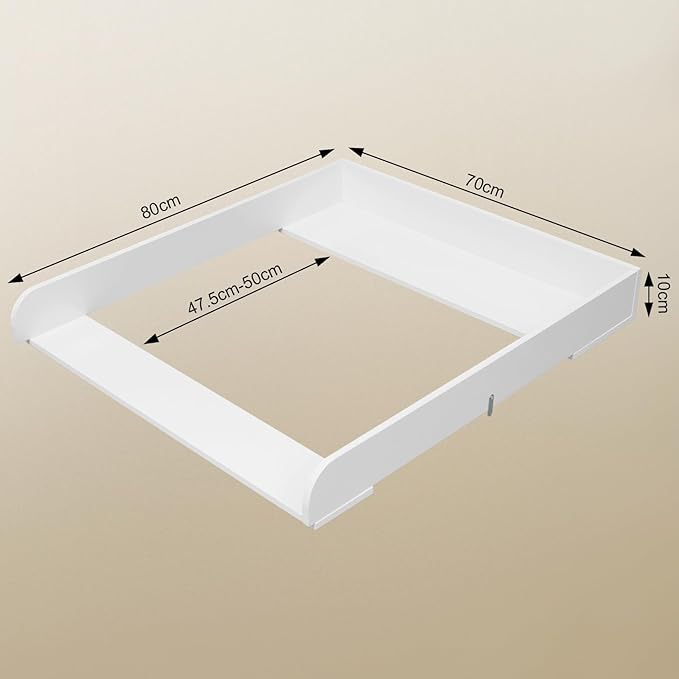 WOLTU WT007 table à langer pour commode - MDF blanc - profondeur réglable de 46,5 à 50 cm