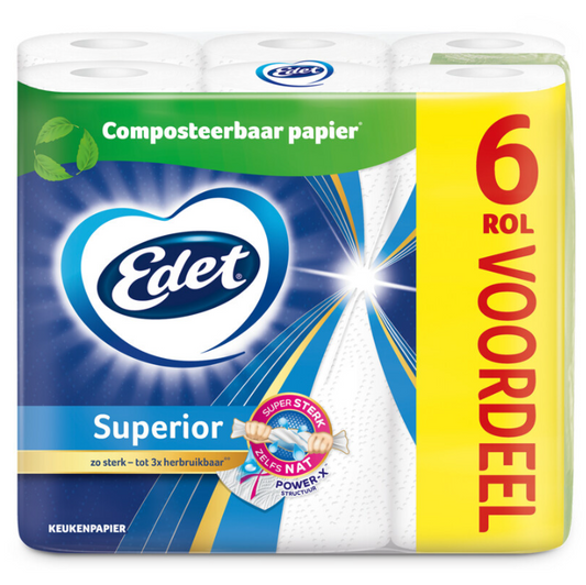 Papier essuie-tout Edet - Superior - Lot économique - 6 rouleaux