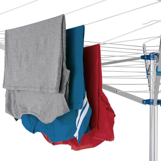 Étendoir à linge, TecTake, en Aluminium, Poignées pliables, Séchoir rotatif, 150 x 150 x 196 cm
