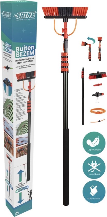 Brosse de nettoyage téléscopique - Shine - Rouge