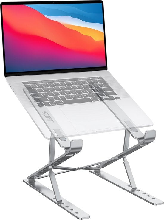 LURK® laptop stand Foldable - Support ergonomique pour ordinateur portable - Hauteur réglable - Ordinateur portable/book/tablette - Aluminium - 11 à 17 pouces