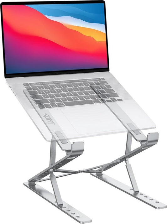 LURK® laptop stand Foldable - Support ergonomique pour ordinateur portable - Hauteur réglable - Ordinateur portable/book/tablette - Aluminium - 11 à 17 pouces
