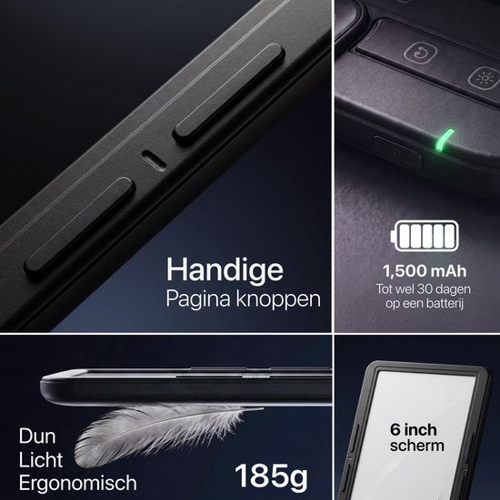 Liseuse Relore à écran tactile de 6 pouces - Capacité de stockage de plus de 1 000 livres électroniques - Remplace les liseuses Kobo Clara, Kindle et Pocketbook